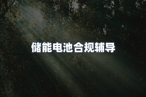 储能电池合规辅导